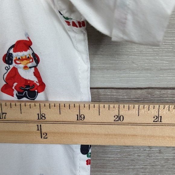 Denim & Flower* Men's Short Sleeve Button Down Curved Hem Shirt~ Size Small - Picture 10 of 14